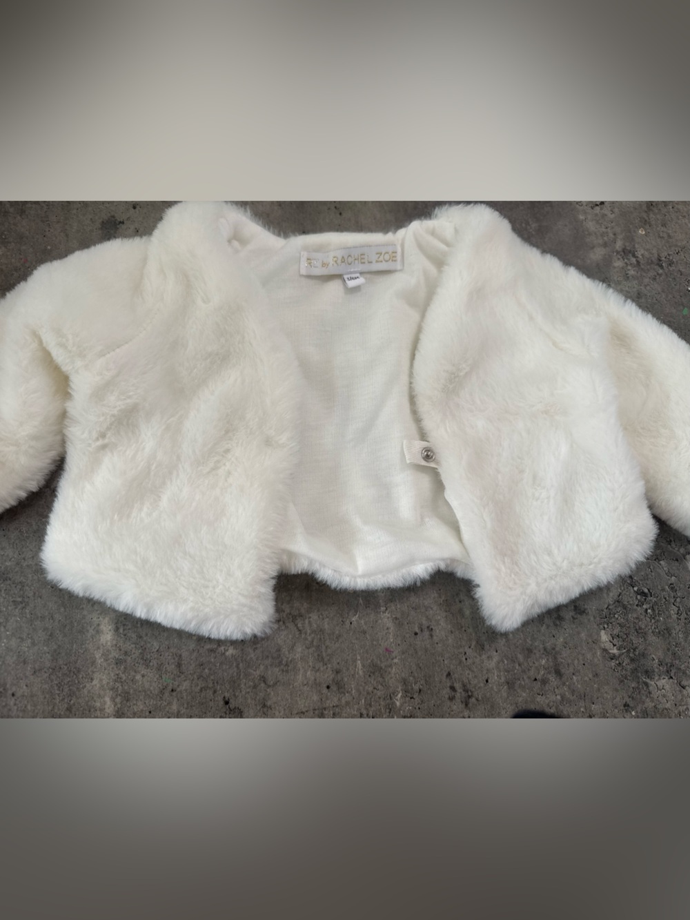 Rachel Zoe Baby 3/6M White Faux Fur Shrug Bolero Jacket